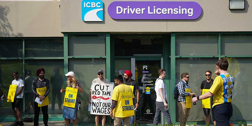ICBC services hobbled in Surrey, B.C., as government workers' strike action continues
